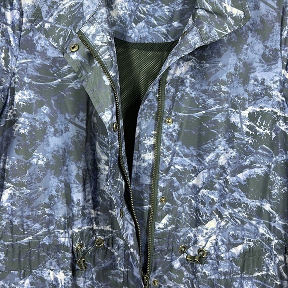 Soft Surroundings Cinched Waist Marble Printed Windbreaker Jacket, XS - Picture 5 of 13